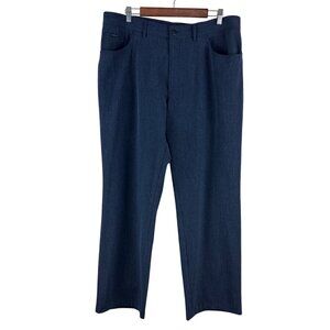 Alberto Cedramica Men's Trouser Pants Blue Polyester Viscose Size 56 36 x 30